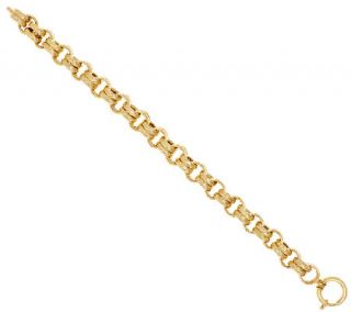 14K Gold 8 Textured Double Rolo Link Bracelet, 15.8g —