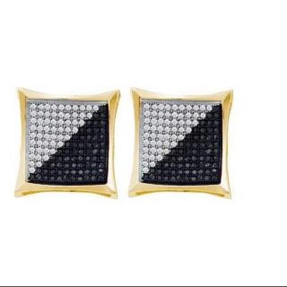 10K Yellow Gold 0.10ctw Glamorous Micro Pave Diamond Shape Fashion Post Earring