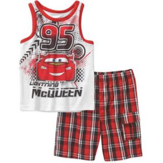 Disney Cars Baby Toddler Boy Lightning McQueen Tank and Shorts Outfit Set
