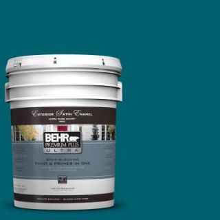 BEHR Premium Plus Ultra 5 gal. #S H 520 Peacock Tail Satin Enamel Exterior Paint 985305