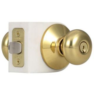 Schlage Plymouth Bright Brass Keyed Entry Knob F51A PLY 605