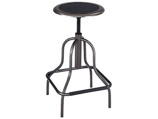 Safco 6665 Diesel Backless Industrial Stool, High Base, Black Leather Seat