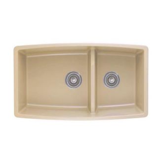 Blanco Performa Undermount Composite 33 in. Double Bowl Kitchen Sink in Biscotti 441314