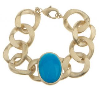 Rivka Friedman Bold Curb Link Gemstone Bracelet —