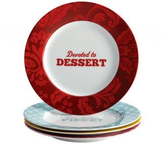 Cake Boss 4 Piece Porcelain Dessert Plate Set —