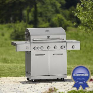 Kenmore 5 Burner Stainless Steel Gas Grill with Ceramic Searing and
