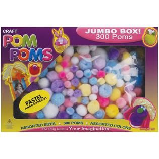 Pepperell Pom Poms Assorted 300/Pkg Pastel Colors   Home   Crafts