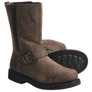 John Deere Footwear 11” Crazy Horse Work Boots with Side Zip (For Men) 4695M 34