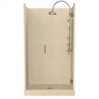 American Bath Factory Panel Medium Fiberglass and Plastic Composite Wall and Floor Alcove Shower Kit (Actual 86 in x 32 in x 36 in)