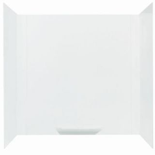 MUSTEE Durawall 30 in. x 60 in. x 58 in. 3 piece Easy Up Adhesive Bath Tub Wall in White 350WHT