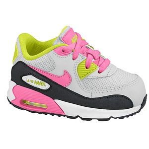 Nike Air Max 90   Girls Toddler   Running   Shoes   White/Gamma Blue/Pink Blast/Ghost Green/Black