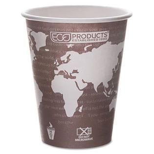 WORLD ART RENEWABLE RESOURCE COMPOSTABLE HOT DRINK CUPS, 8 OZ, PLUM