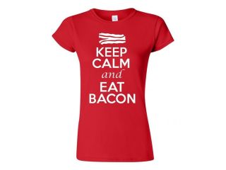 Junior Keep Calm and Eat Bacon Novelty T Shirt Tee