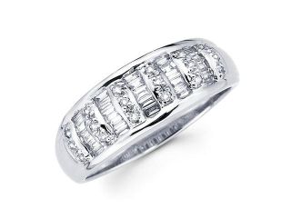 Diamond Anniversary Ring 14k White Gold Fancy Fashion Band (0.44 CTW)