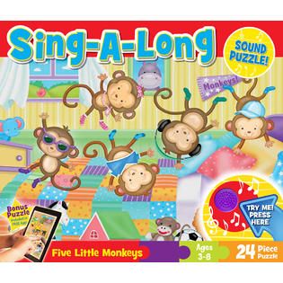 MASTERPIECES 24 Piece   Five Little Monkeys Sound Puzzle   Toys
