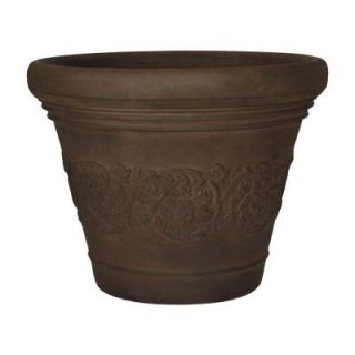 Planters Online 20 in. Round Rust Resin Toscano Planter TS20BKRO