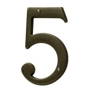 Baldwin 90675 Address Numbers House Number Home Accents 5 ;Satin Brass and Black