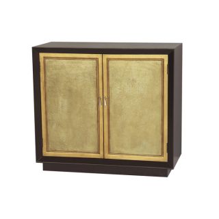 Hand Painted Distressed Gold Leaf and Black Finish Accent Chest