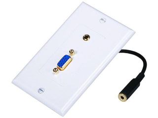 VGA / 3.5mm Stereo Audio Wall Plate (Gold Plated)