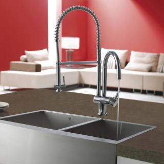 VIGO Stainless Steel Pull down Spray Kitchen Faucet with Deck Plate