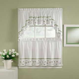 CHF & You Clover Tailored Tier Curtain Panel, Set of 2