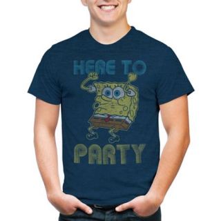 Nickelodeon Spongebob Here to Party Big Men's Graphic Short Sleeve T Shirt