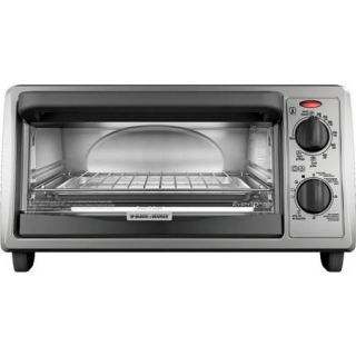 Black & Decker 4 Slice Toaster Oven, Metallic Black