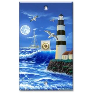 Art Plates Lighthouse at Night Cable Wall Plate CAB 661