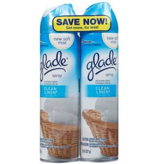 Glade Clean Linen Spray Air Freshener, 8 oz (Pack of 2)