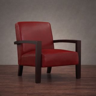 Roadster Burnt Red Leather Lounge Chair   10823210  
