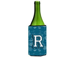 Letter R Sea Doodles Initial Alphabet Wine Bottle Beverage Insulator Hugger CJ2014 RLITERK 