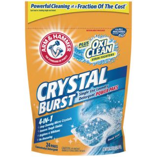 Arm & Hammer Crystal Burst Single Use Power Paks Laundry Detergent, 24ct