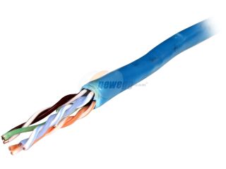 Prime Wire & Cable BC11009052 1000 ft. Cat 5E Blue UTP 24AWG Solid CMR bulk Network Ethernet Cable