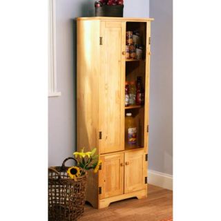 4 Door Wood Floor Cabinet, Honey