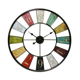 Home Decorators Collection 34 in. x 35 in. Timepiece Kaleidoscope Wall Clock DISCONTINUED 0263310910