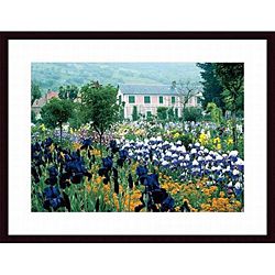 Claude Monet Irises, Claude Monets Country Estate Wood framed Art