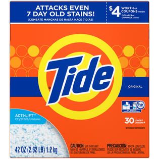 TIDE Tide HE Turbo Powder Laundry Detergent Original 30 Loads, 42 Oz