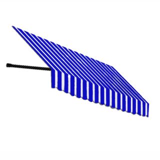 Awntech 64.5 in Wide x 24 in Projection Bright Blue/White Stripe Open Slope Window/Door Awning