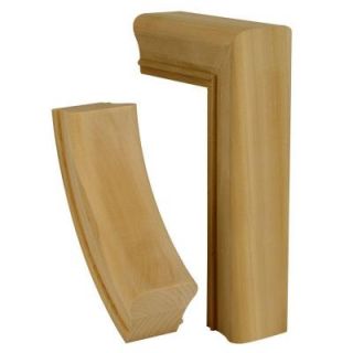 Stair Parts 7299 Unfinished Poplar 2 Rise Gooseneck Straight with No Cap Hand Rail Fitting 7299P 000 0000L
