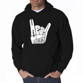 LA Pop Art Mens Heavy Metal Fingers Hooded Sweatshirt  