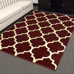 Tiffany design 169 area rug 5x7   Burgundy   Home   Home Decor