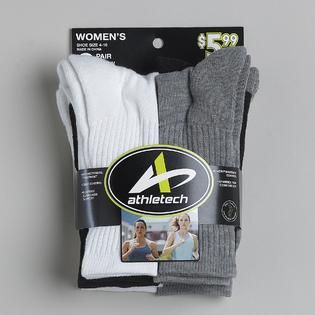 Athletech   Womens 6 Pair Crew Performance Sport Socks