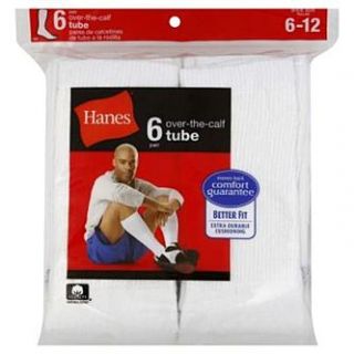 Hanes Socks, Over The Calf Tube, Mens, 6 pair   Clothing, Shoes