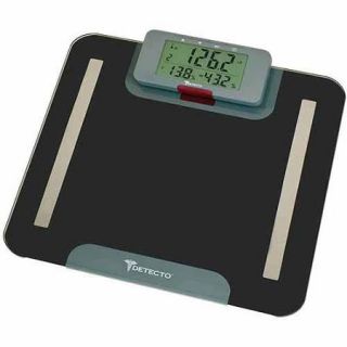 Detecto Advantage 9 in 1 Body Composition Glass Scale with Digital LCD Wireless Remote, D411