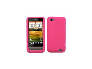 Solid Hot Pink Soft Silicone Skin Cover Protector Case for HTC One V
