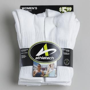 Athletech   Womens 6 Pair Crew Performance Sport Socks