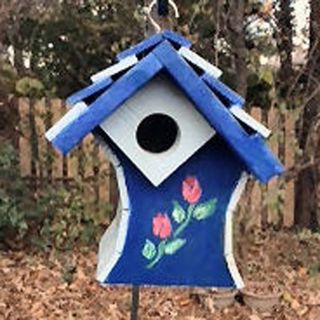 Wilderness Series Products 7 in W x 10 in H x 8 in D Blue/Purple Bird House
