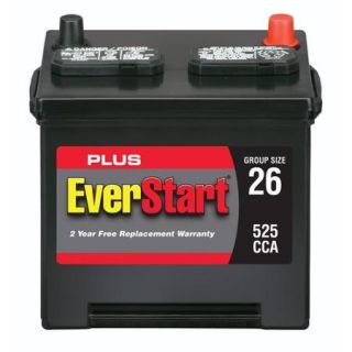 EverStart Plus Lead Acid Automotive Battery, Group Size 26 3
