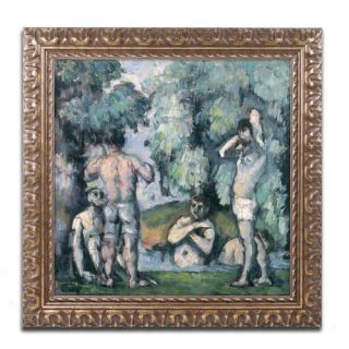 Trademark Fine Art The Five Bathers by Paul Cezanne Ornate Framed