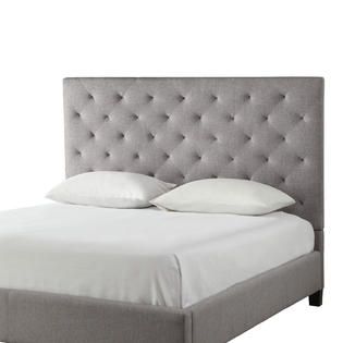 Oxford Creek  Evelyn Gray Linen Tufted Queen Size Platform Bed